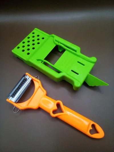 Multifunctional Single Blade Peeler + Lemon Squeezer + Spiral Potato Peeler