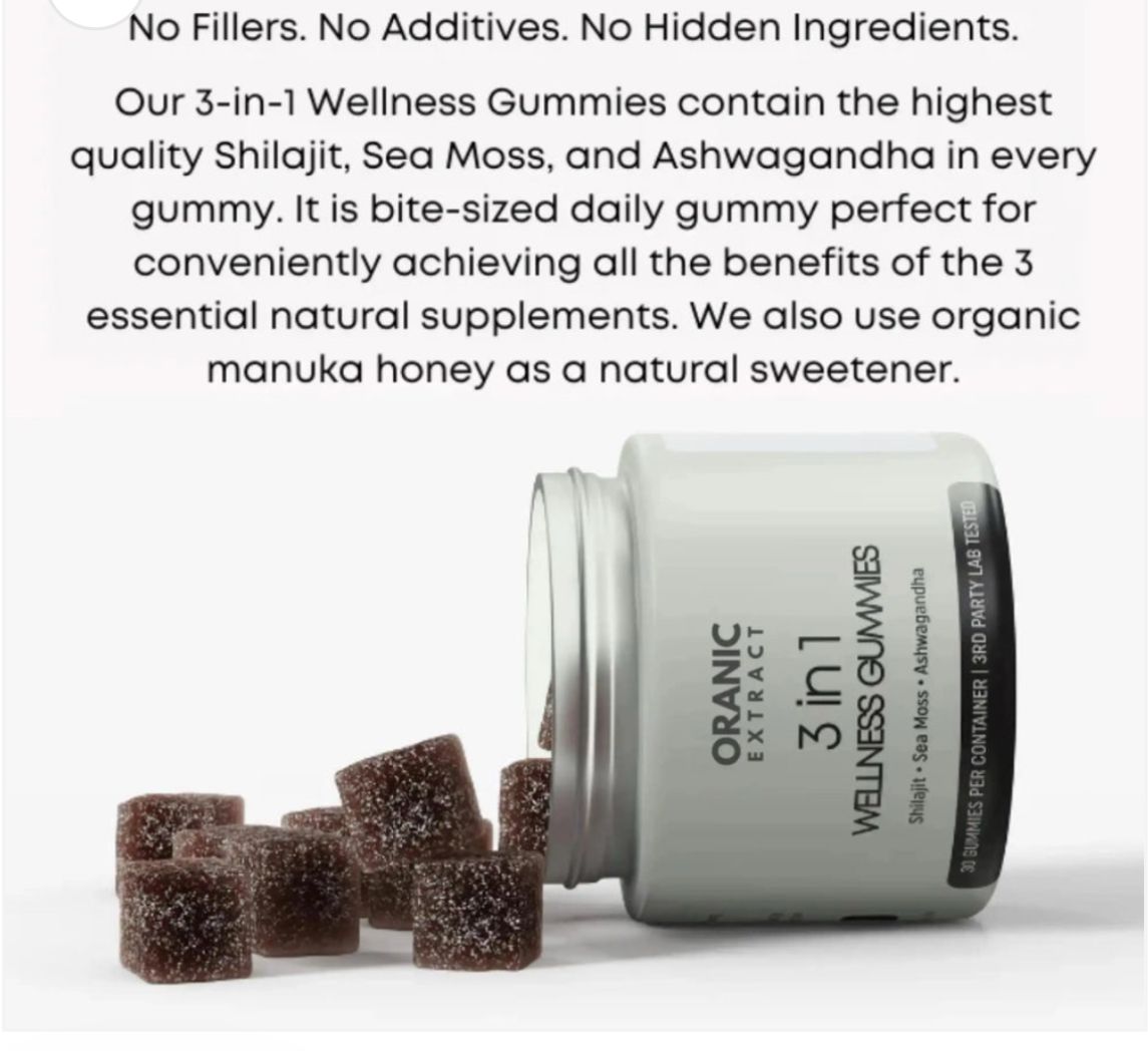 ORANIC EXTRACT 3-in-1 Wellness Gummies 5.0