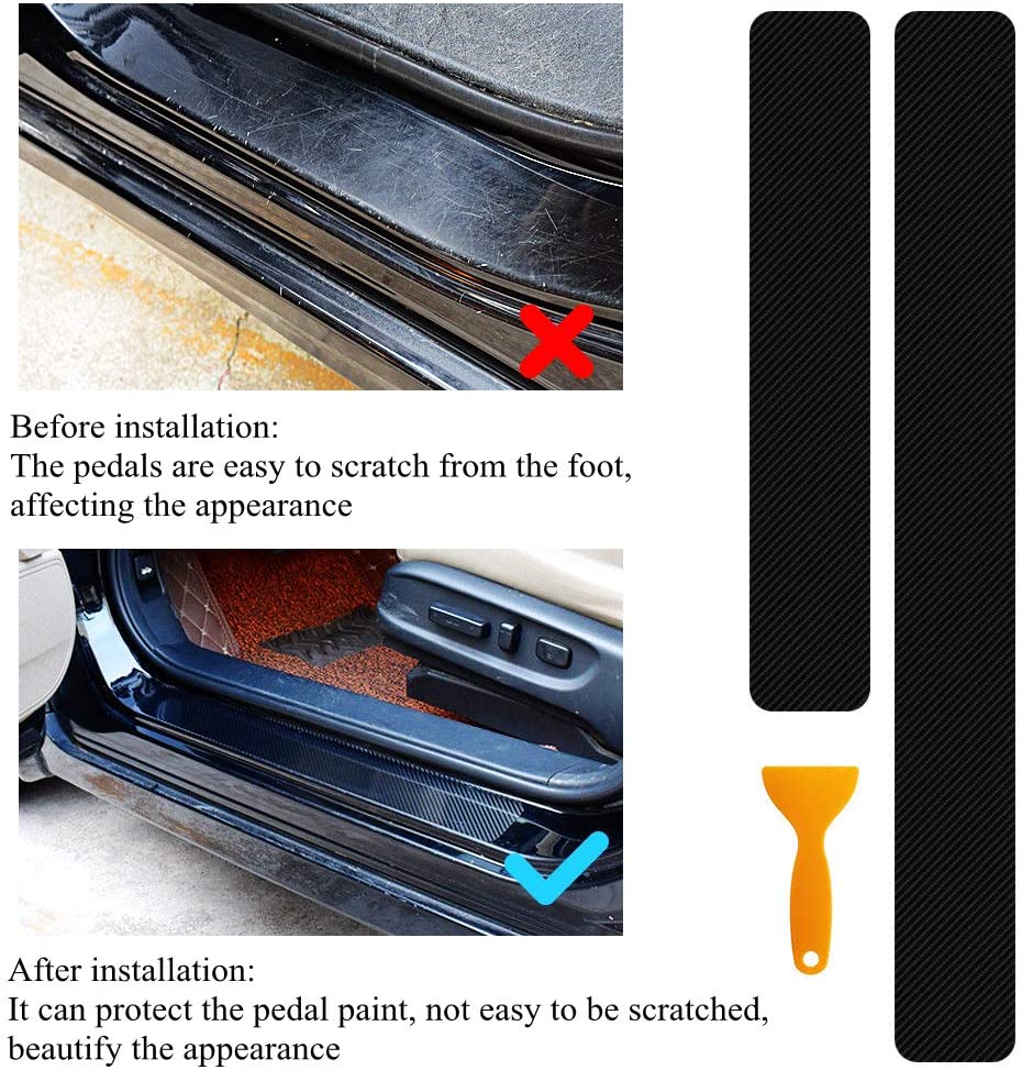 Carbon fibre car door sill sticker