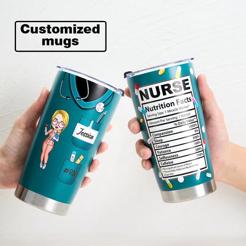 Custom Text and Accessories Tumbler Cup Medical Gift for Nurse