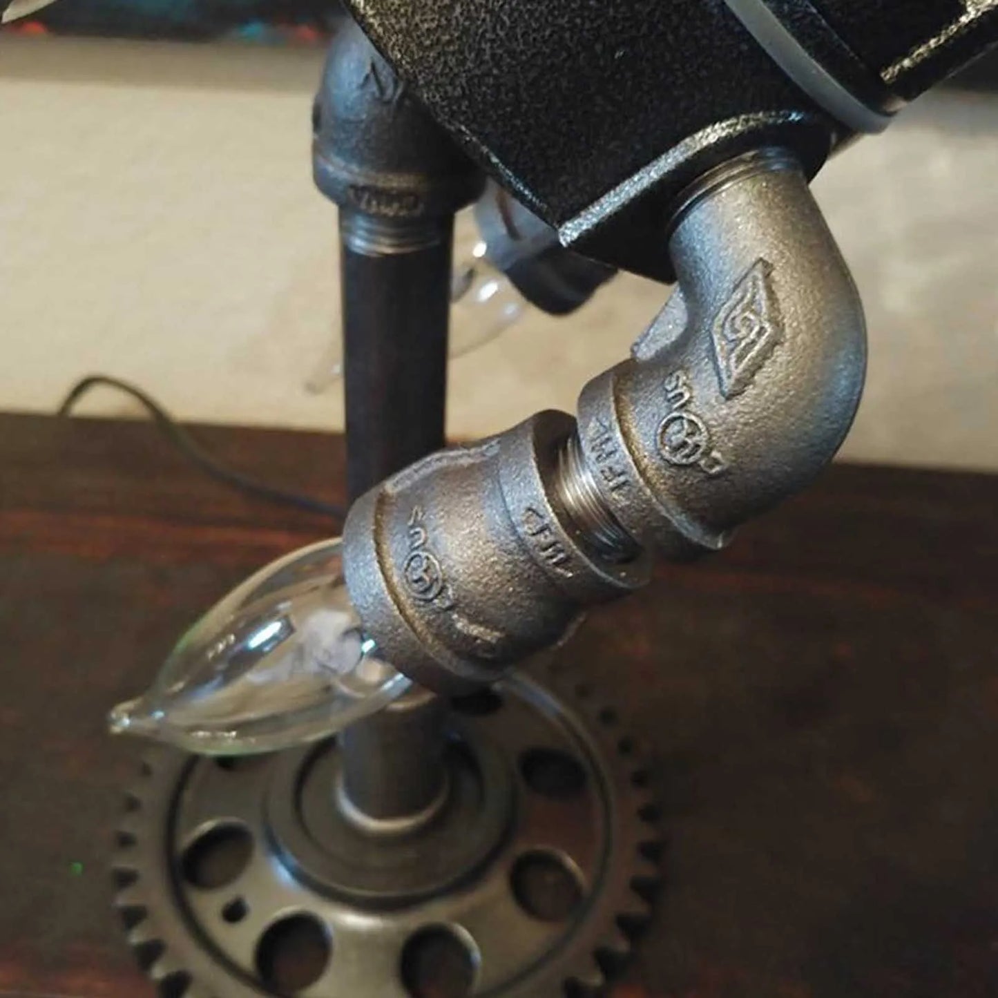 Steampunk Rocket Desk Lamp – Vintage Industrial Night Light