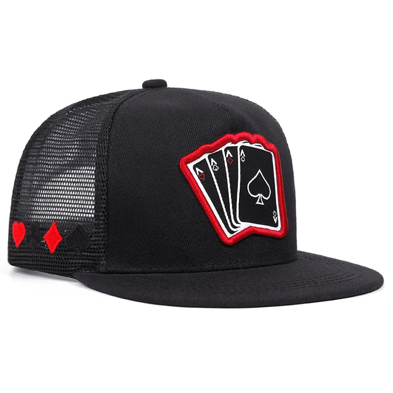 Poker Plaque SnapBack Cap - Black/Red/White