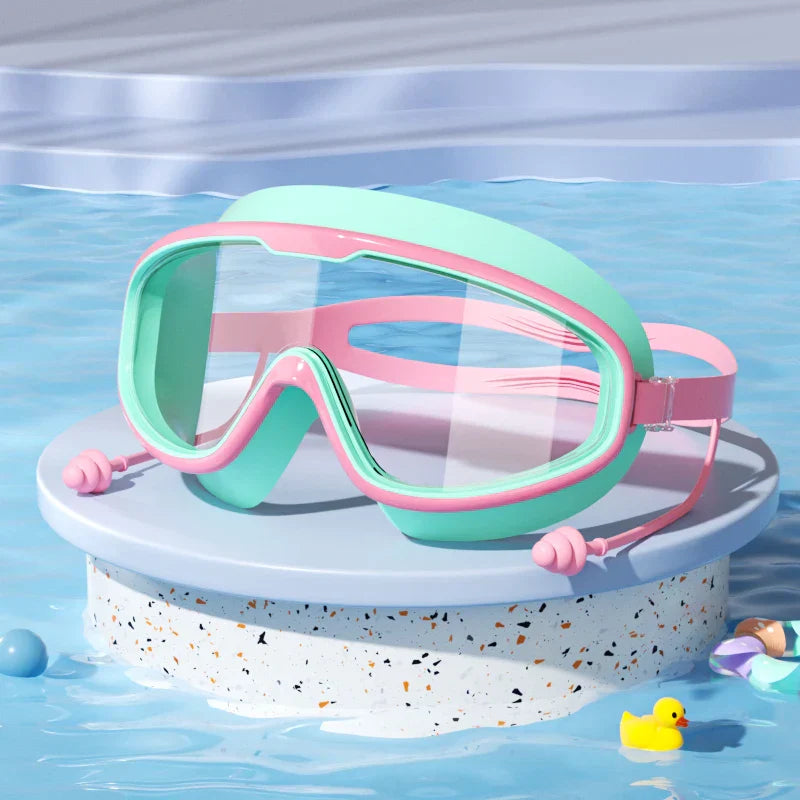 HD children's large frame waterproof and anti-fog swimming goggles