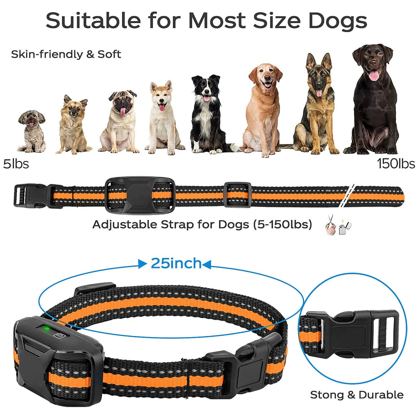 Dog Shock Collar - Training Collar with Remote for 5-120lbs Small Medium Large Dogs Rechargeable Waterproof e Collar with Beep (1-8), Shake(1-16), Safe Shock(1-99)