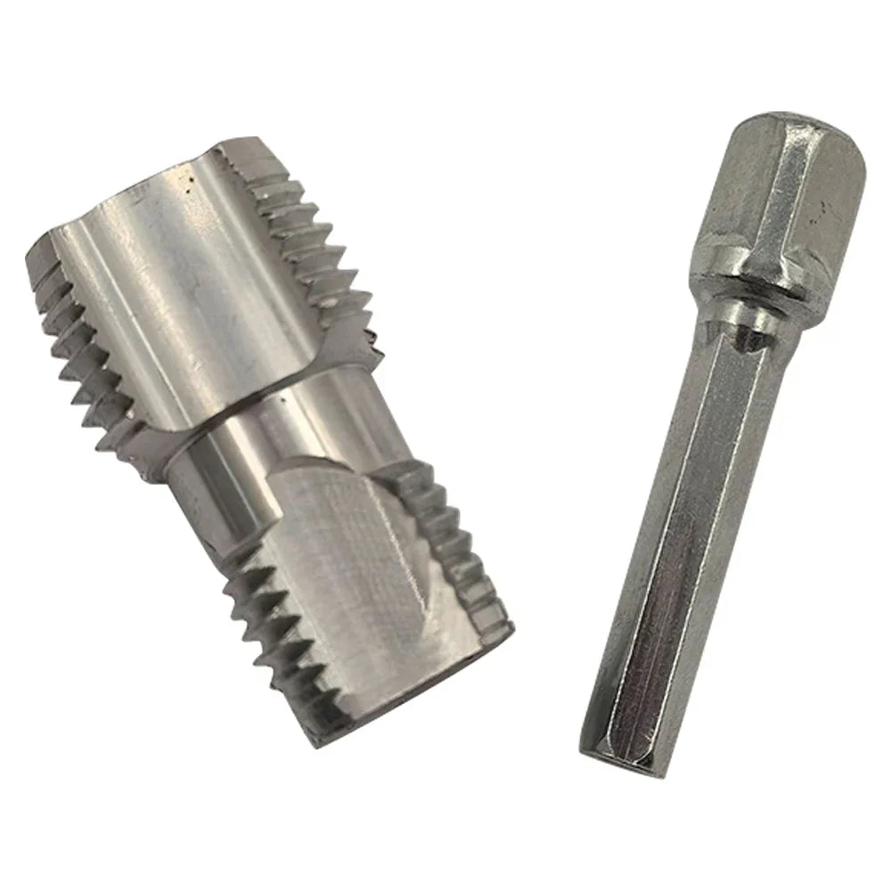 Electric Drill Compatible PVC Pipe Threader Kit with Various Die Sizes