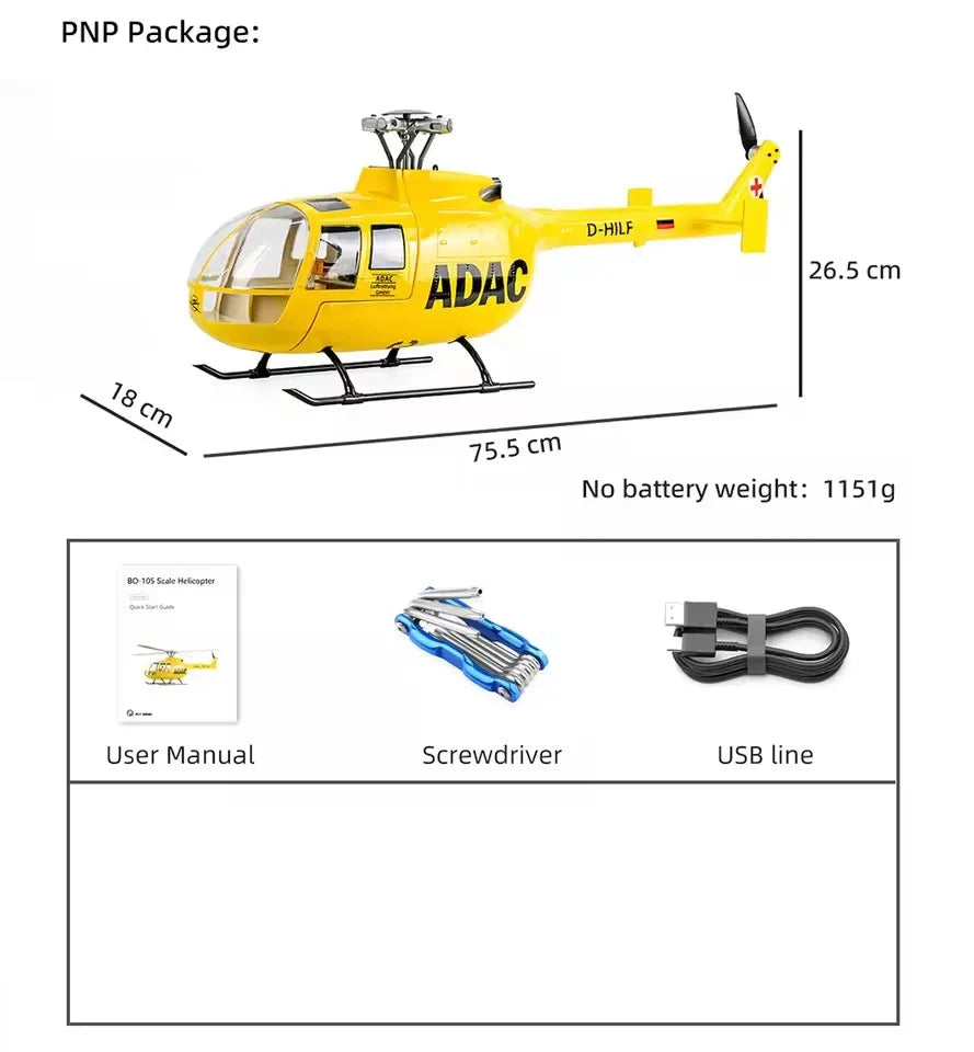 TOUCAN RC HOBBY Flywing BO105 RC Helicopter
