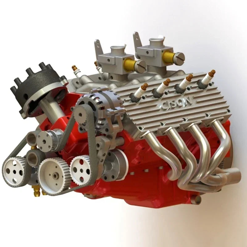 💪COOL💪CISON Gasoline OHV V8 Small-block Engine Model Kits 4-Stroke 44cc Water-Cooled 1/6