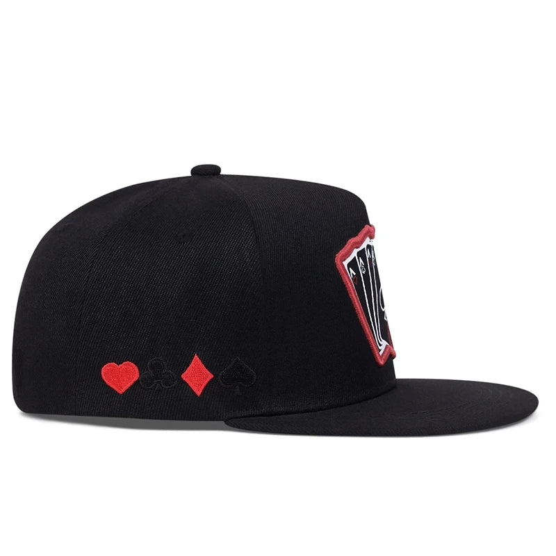 Poker Plaque SnapBack Cap - Black/Red/White