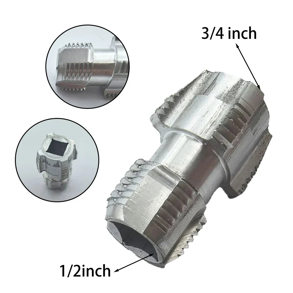 Electric Drill Compatible PVC Pipe Threader Kit with Various Die Sizes