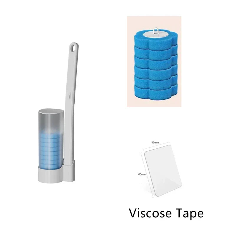 Disposable Replacement Brush Head Toilet Brush Set