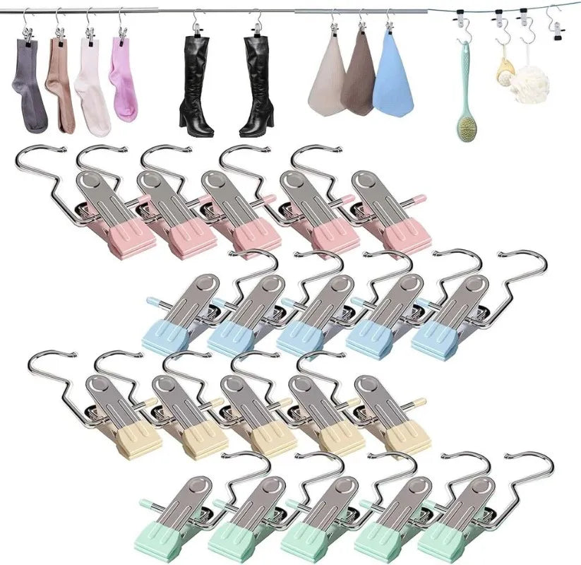 Anti-Rust Clip-Space Saving Clothespin Hook