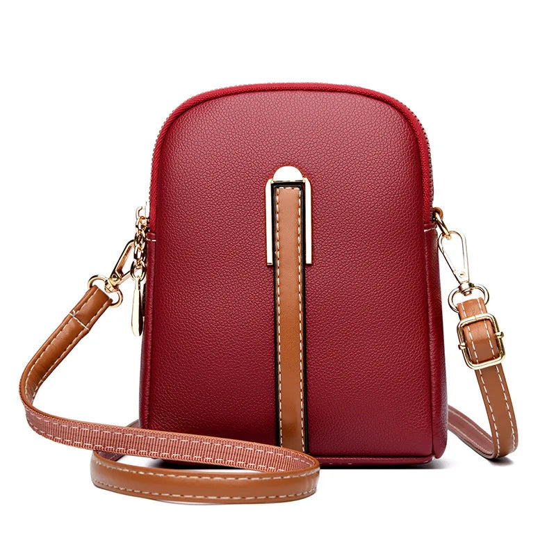 New lychee grain leather phone bag