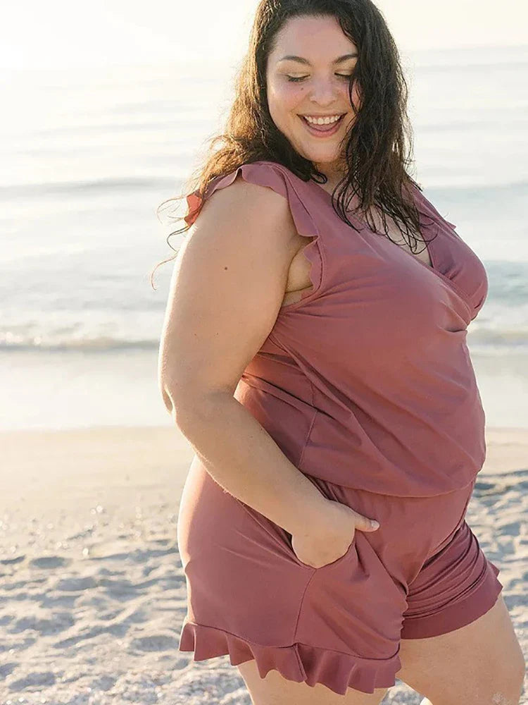 Swim Romper Built-in Bra👙 Detachable bra cup