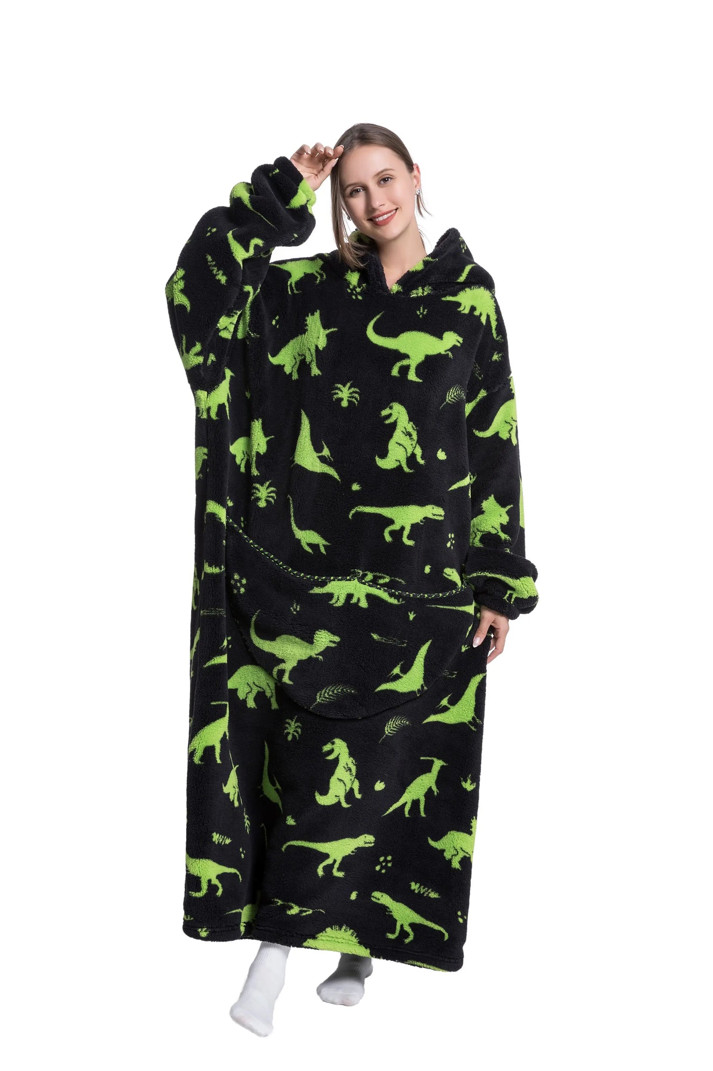 Cute Cartoon Print Hoodie Blanket