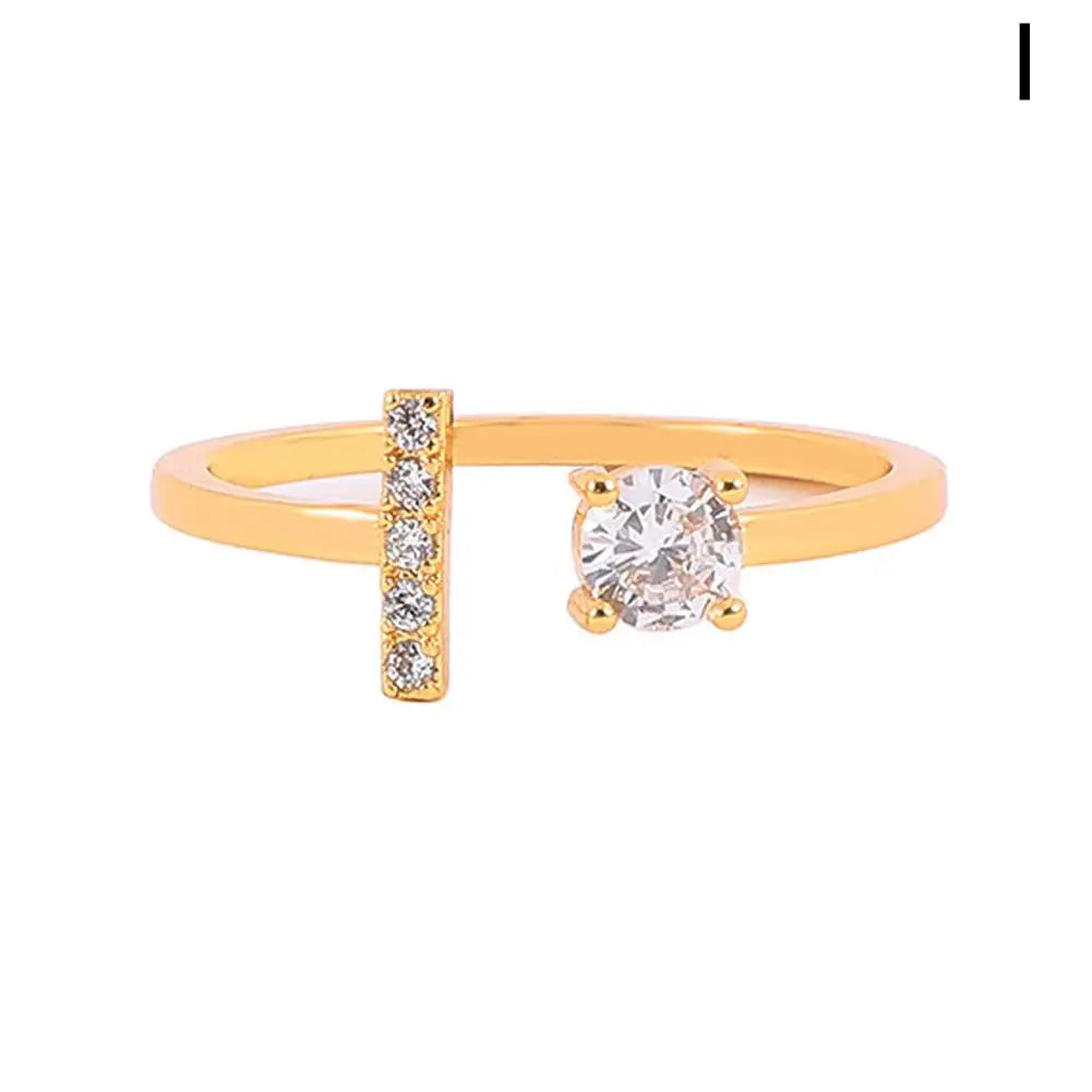 GOLD - ADJUSTABLE RING "Initial Touch" + ROSE CASE