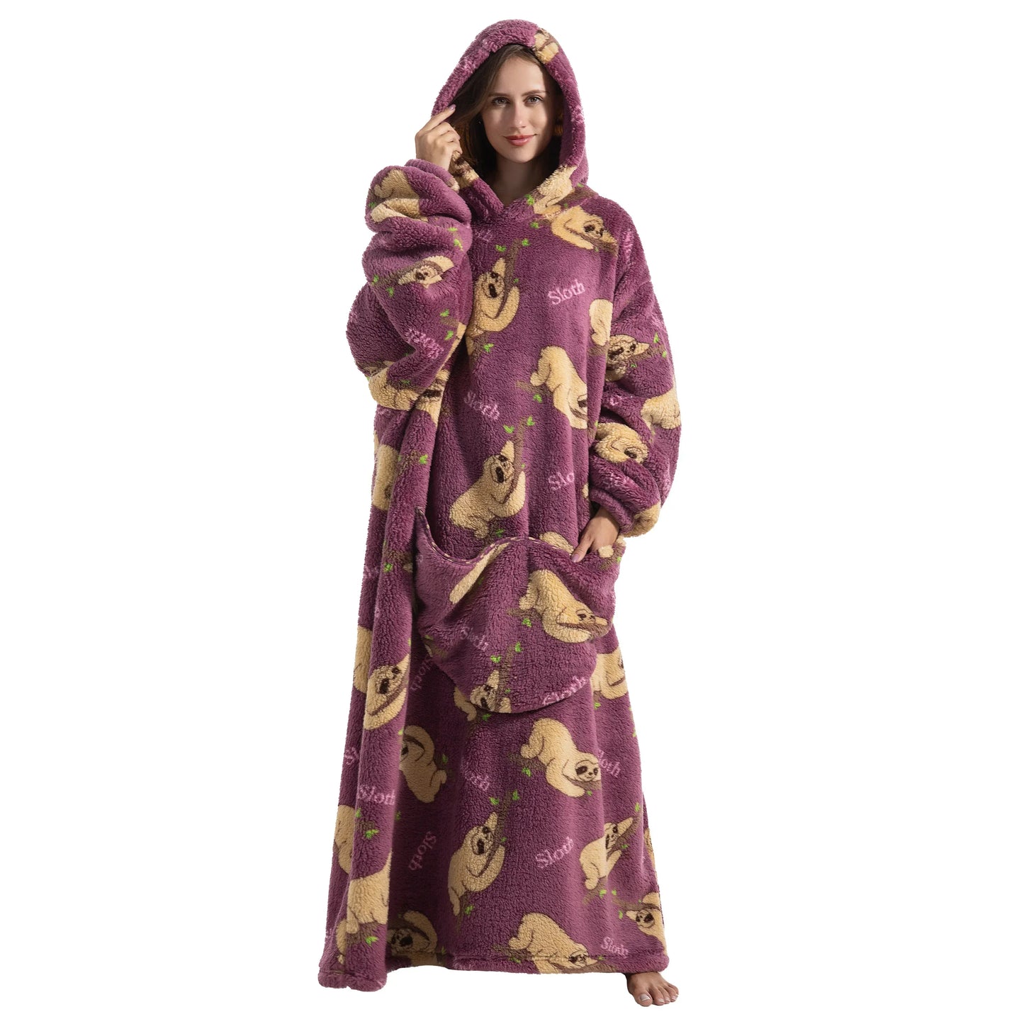 Cute Cartoon Print Hoodie Blanket