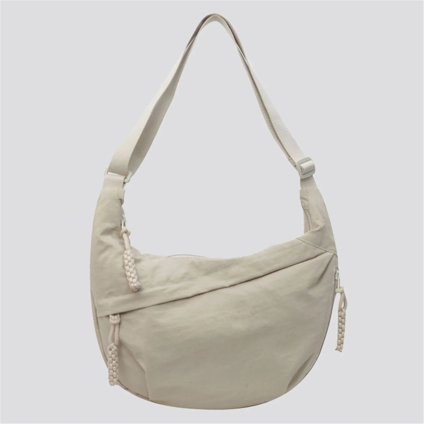 Women's Fashion Plain Color Nylon Crossbody Bag