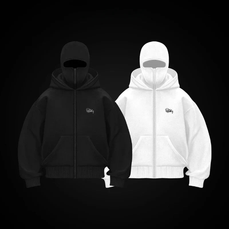 Trends Double layer hooded sweatshirt Mask Hoodie