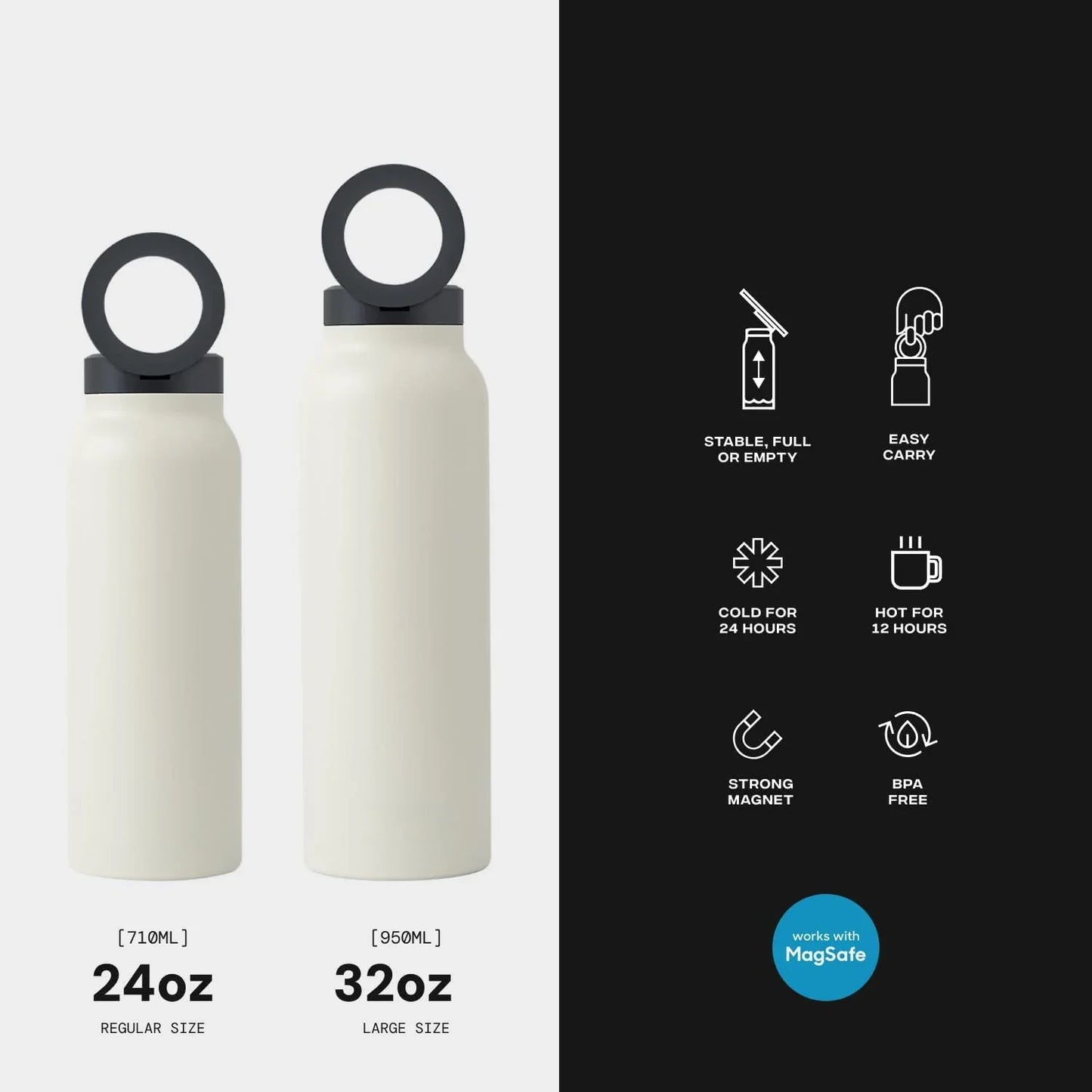 Stainless Steel Water Bottle with Magnetic Phone Holder