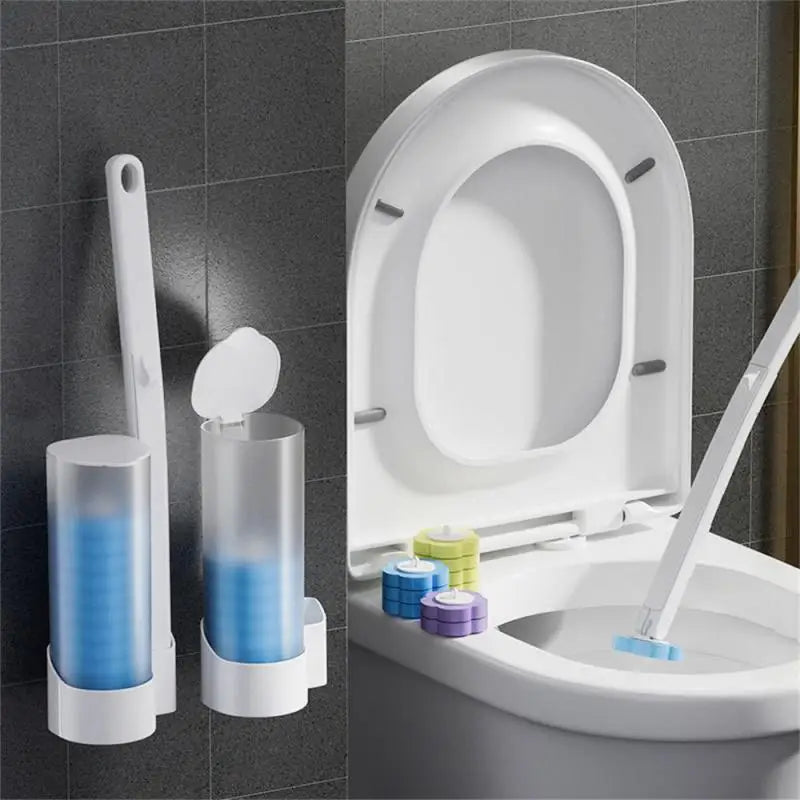 Disposable Replacement Brush Head Toilet Brush Set