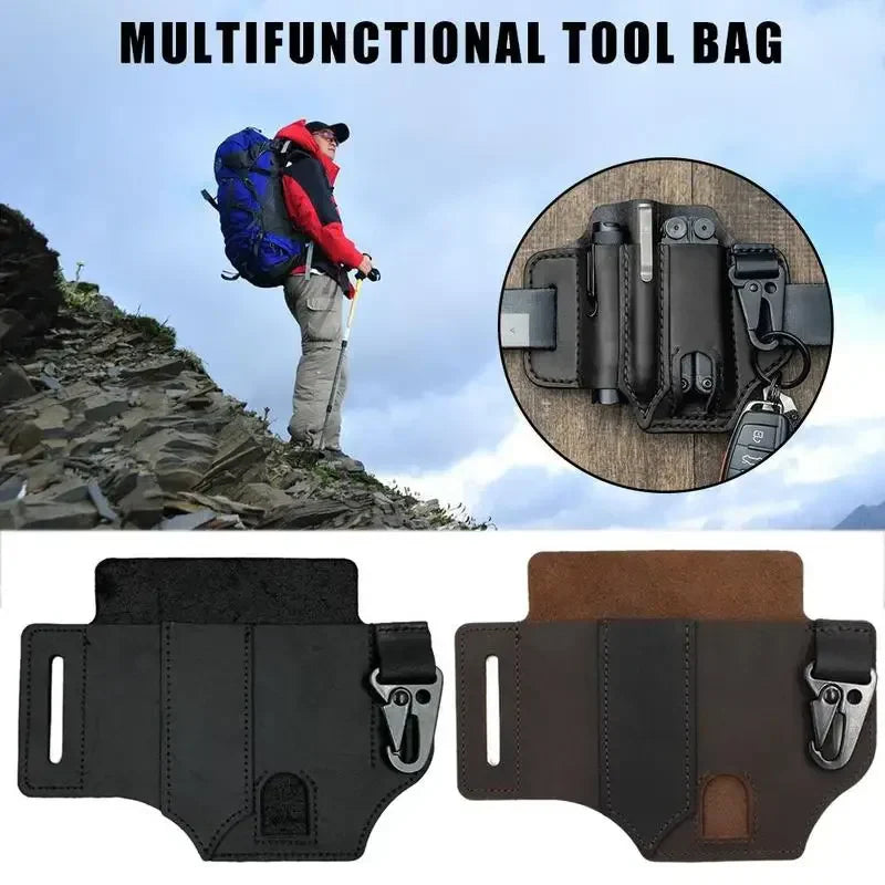 Cowhide Leather Owl Buckle Tactical Multifunctional Belt Cover