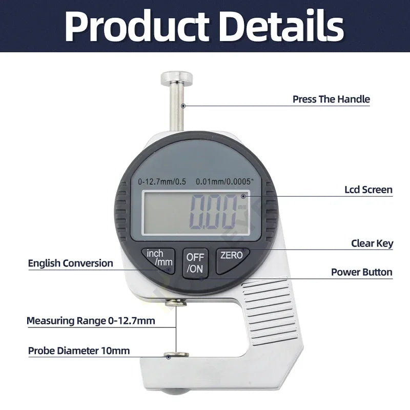 Digital Display Thickness Gauge