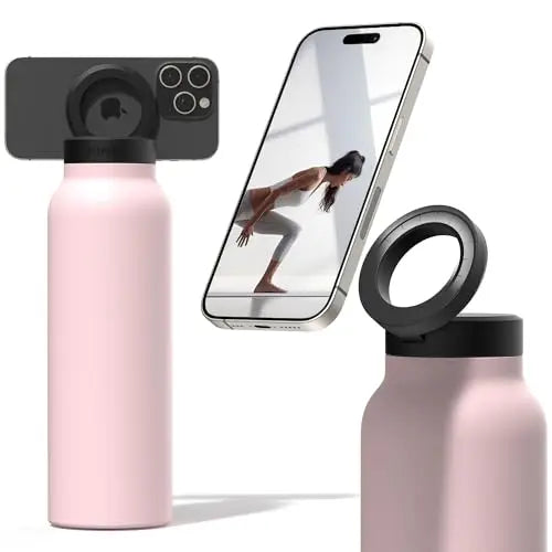 Stainless Steel Water Bottle with Magnetic Phone Holder