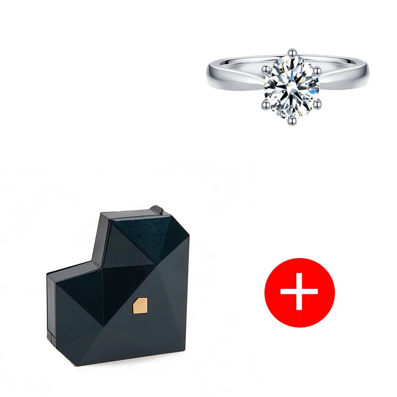 Heart Ring Box with Heart Promise Ring Open Adjustable Ring Multicolor Gift For Lover For Her