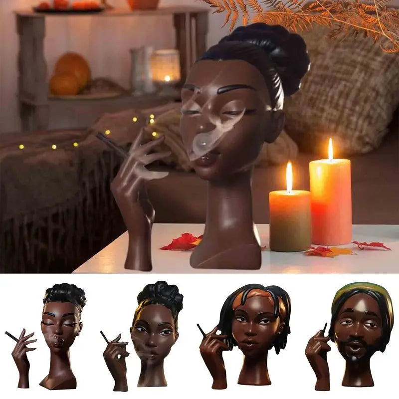 Head Incense Burner Black Woman