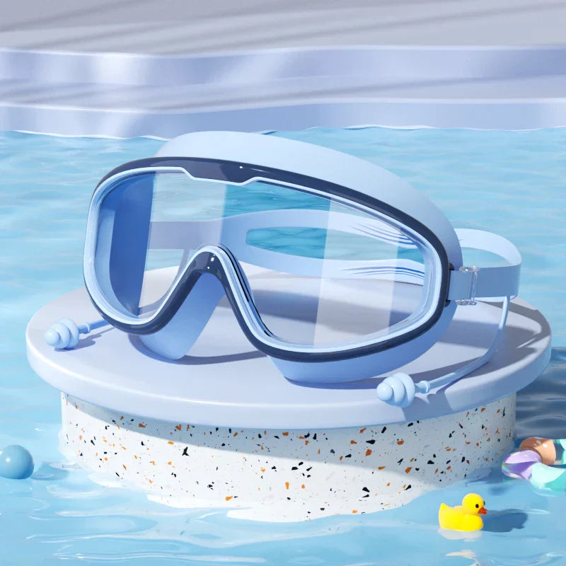 HD children's large frame waterproof and anti-fog swimming goggles