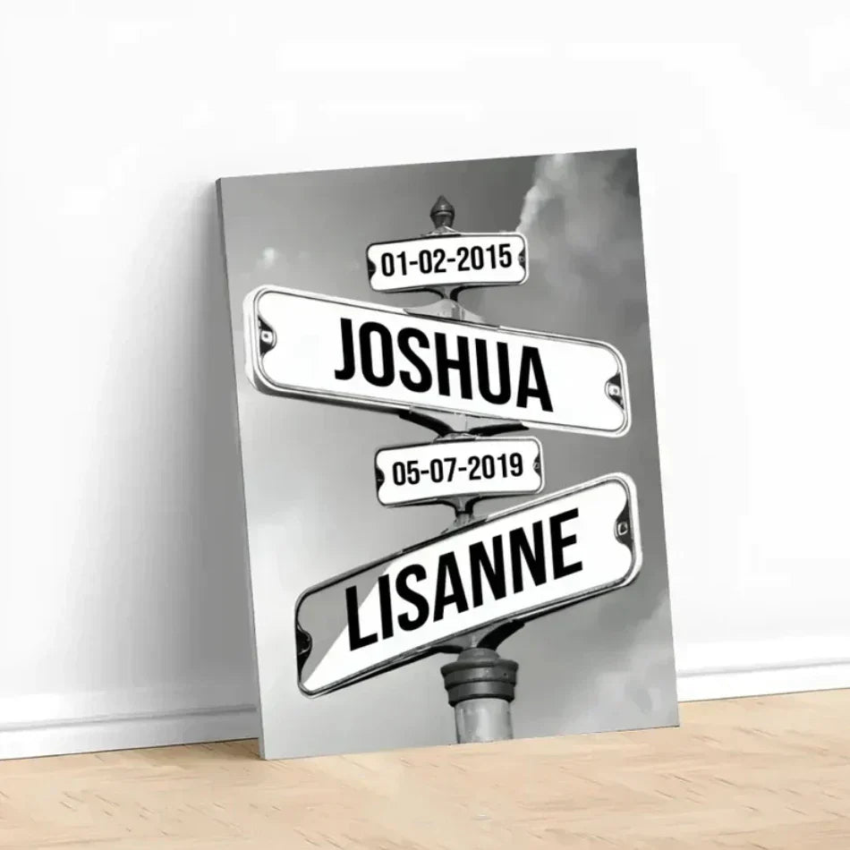 👨👧👦Personalized Canvas Printed Names along with Birthdates