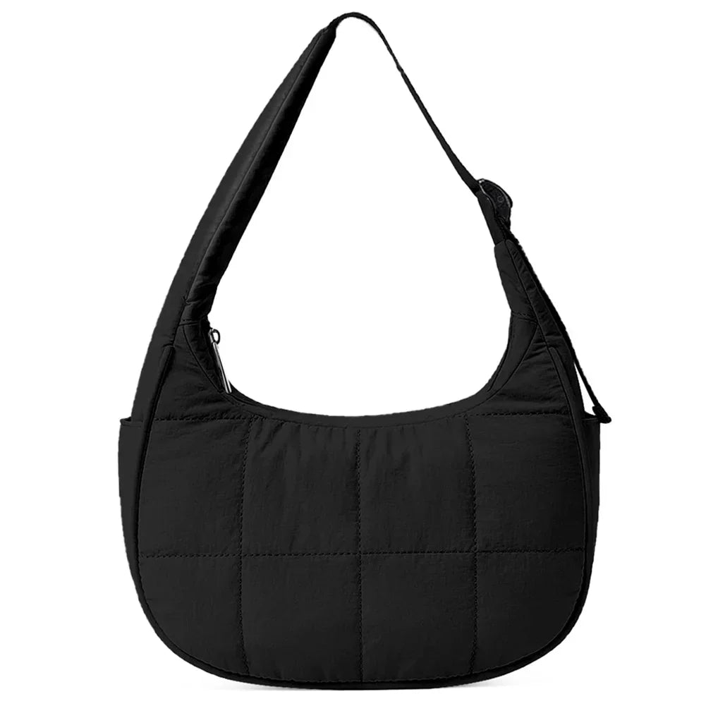 Small Puffer Crescent Shoulder Bag for Women
