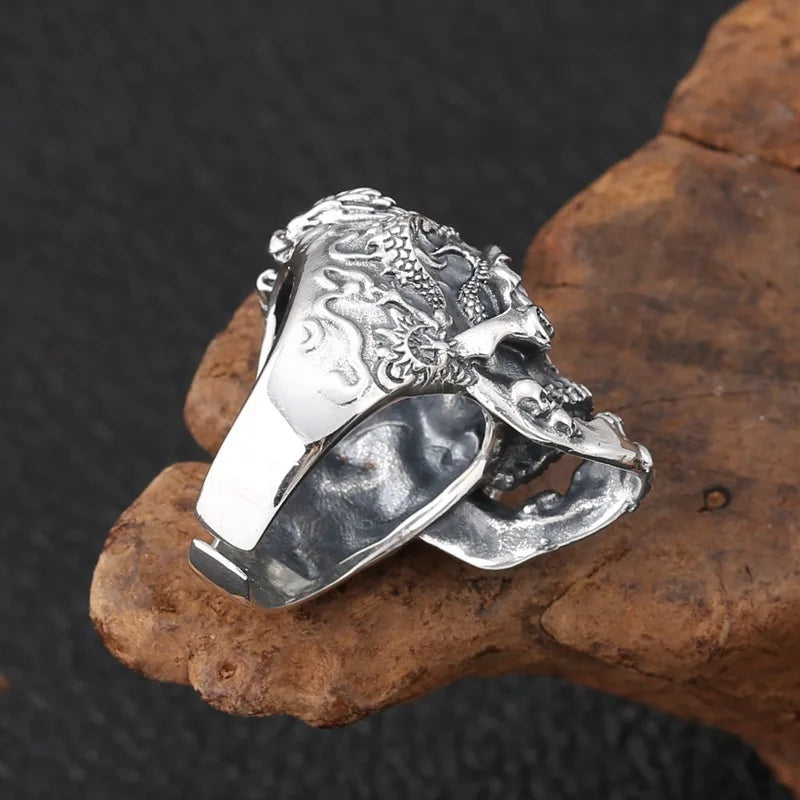 Sterling Silver Black Skull Ring