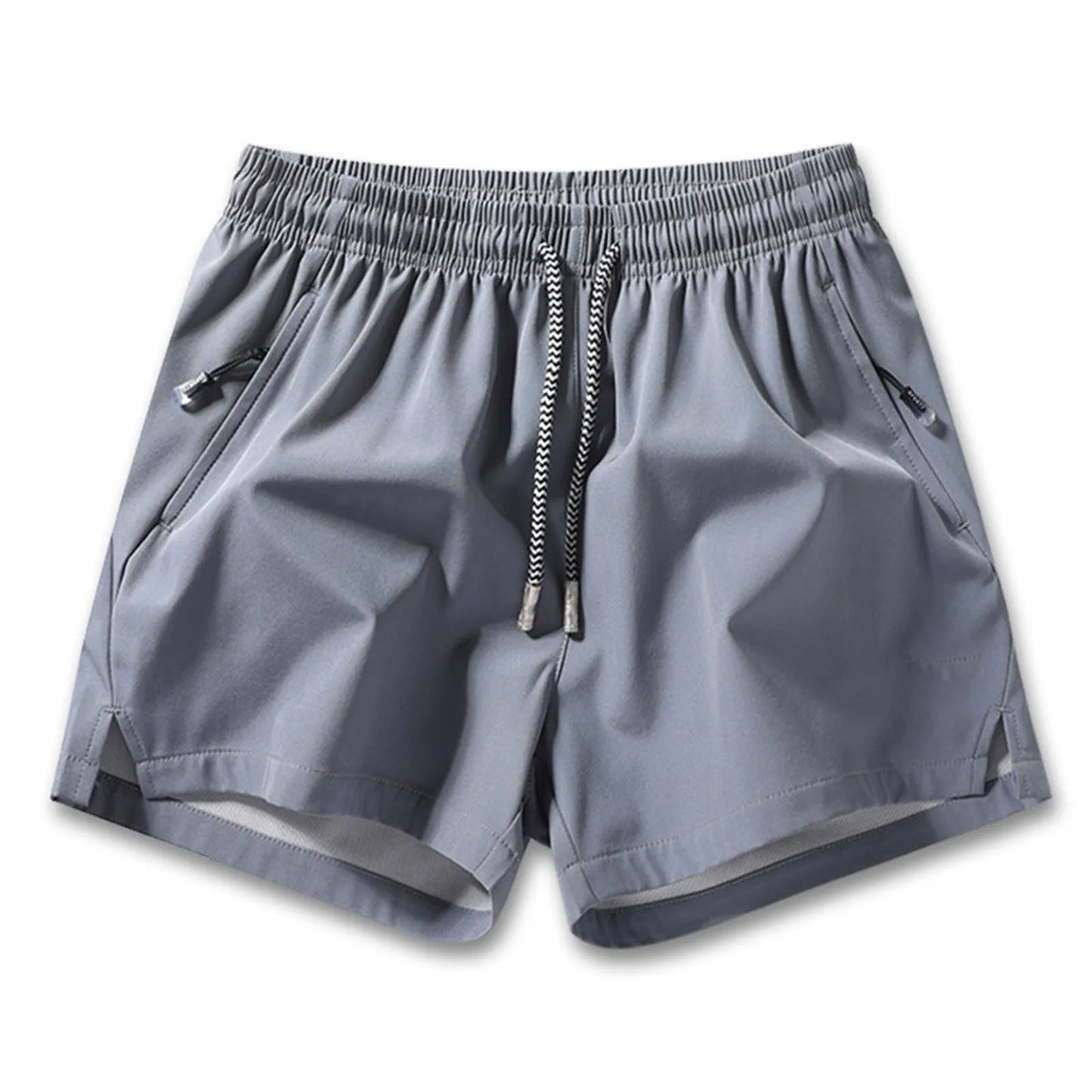 Men's Workout Athletic Shorts Lightweight Moisture Wicking 3" Running Shorts with Zipper Pockets Gym Beach