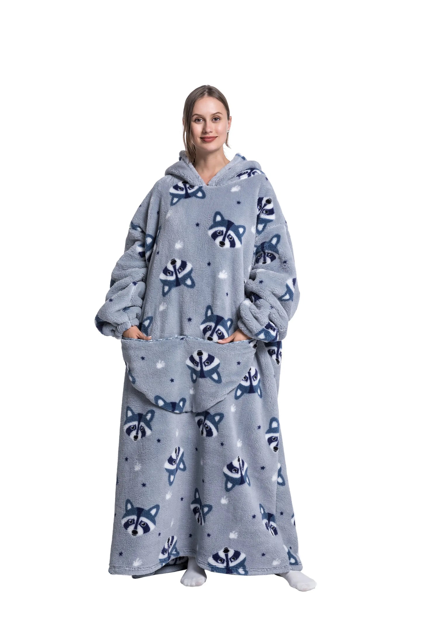 Cute Cartoon Print Hoodie Blanket