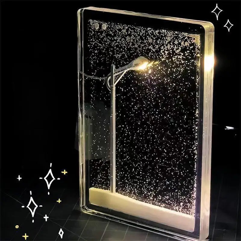 DIY quicksand snow scene night light