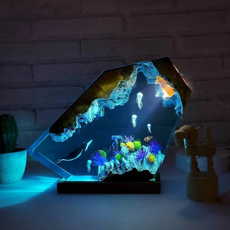 Orca, Turtles and Ray Resin Night Light