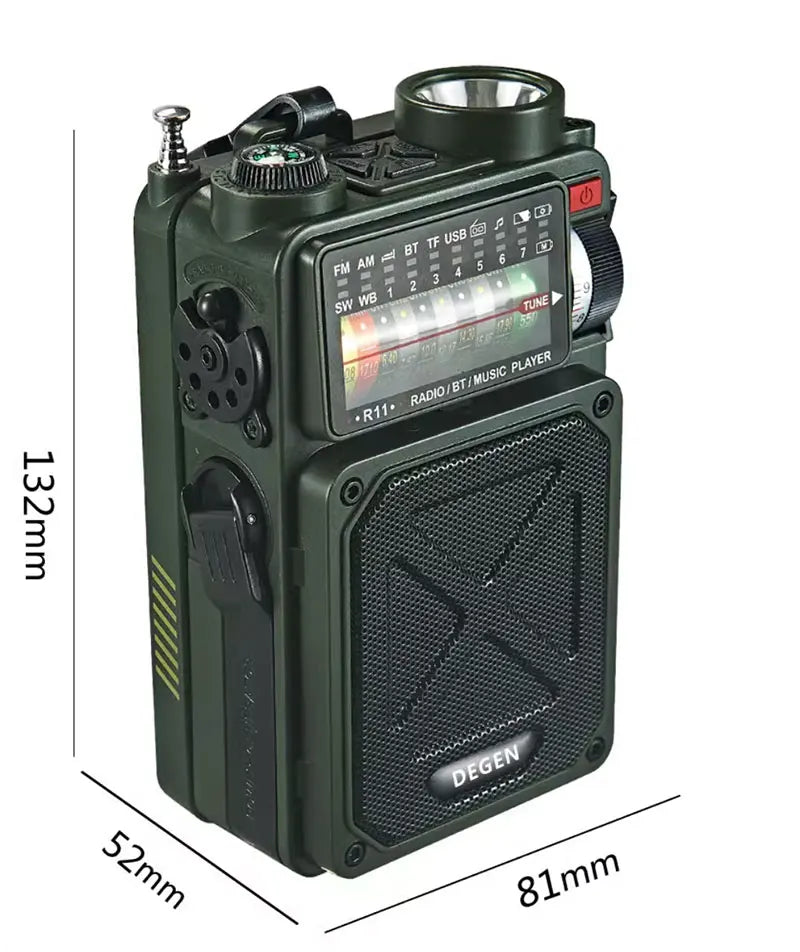 Versatile portable emergency radio(AM/FM/SW/WB)