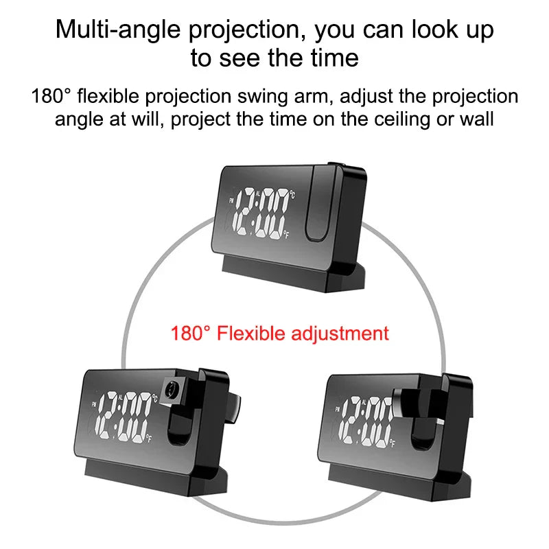 3D Mirror LED projection alarm clock 2.0