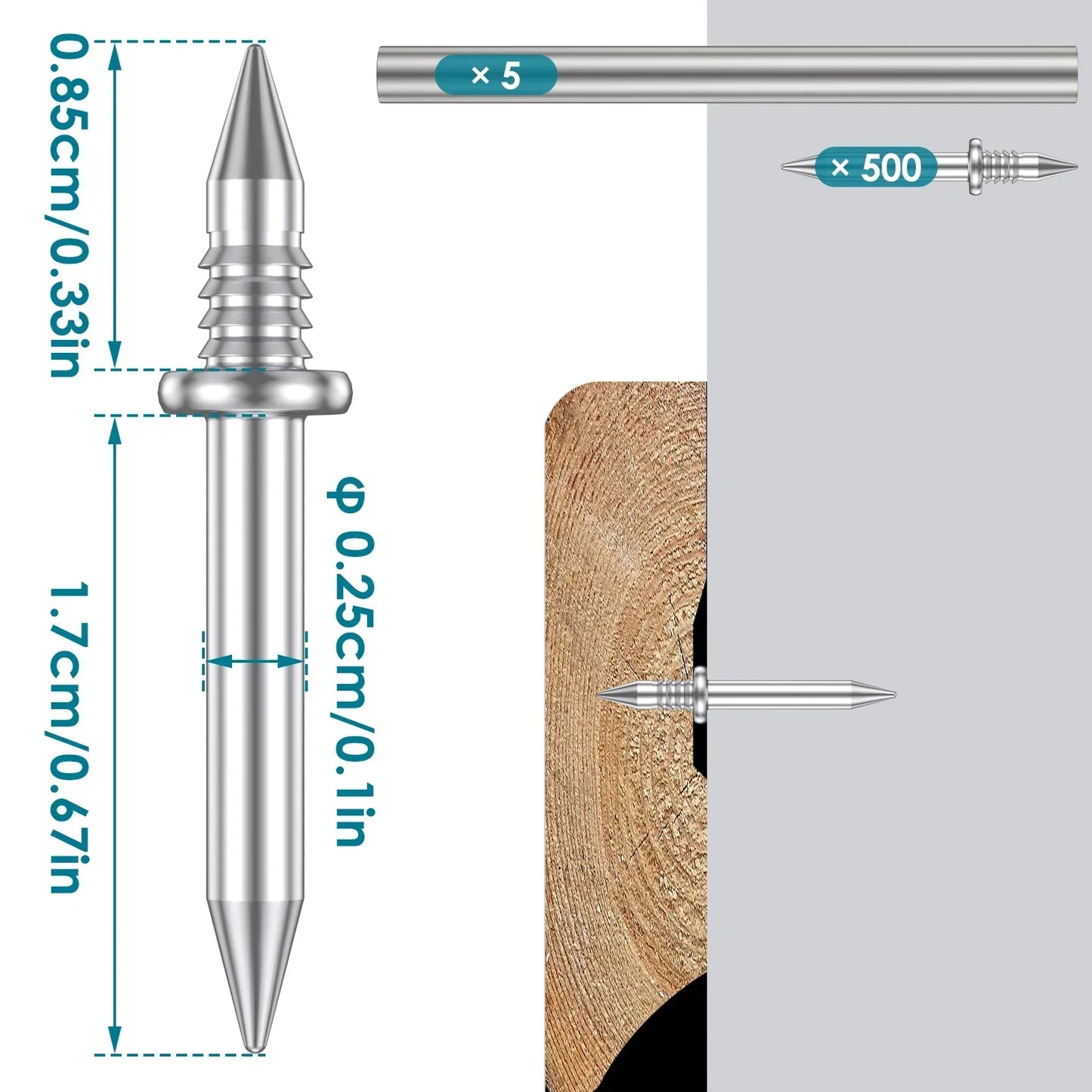 Double-Head Skirting Thread Seamless Nail