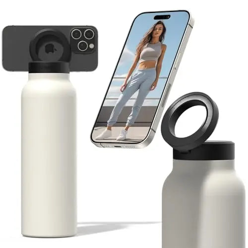 Stainless Steel Water Bottle with Magnetic Phone Holder