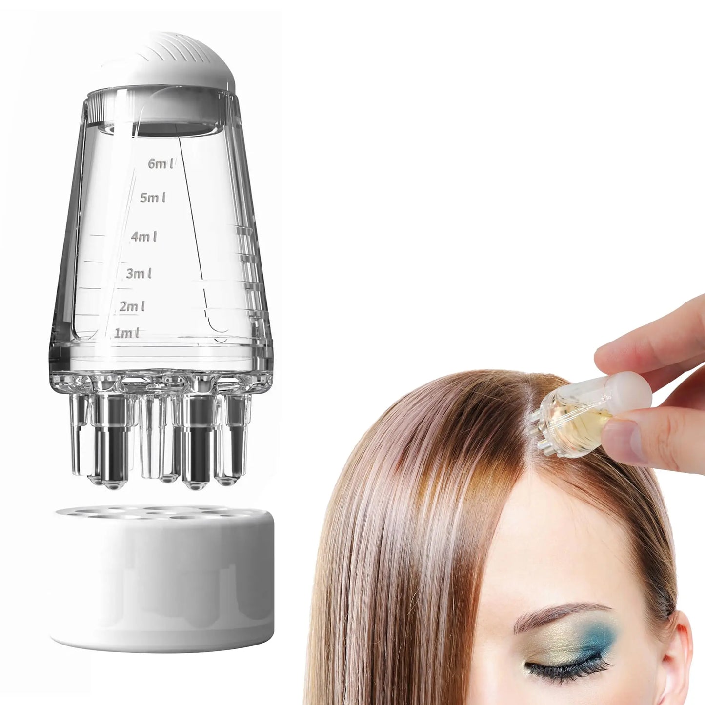 Hexagon Head Oil Applicator Comb Ball Massage Relaxation