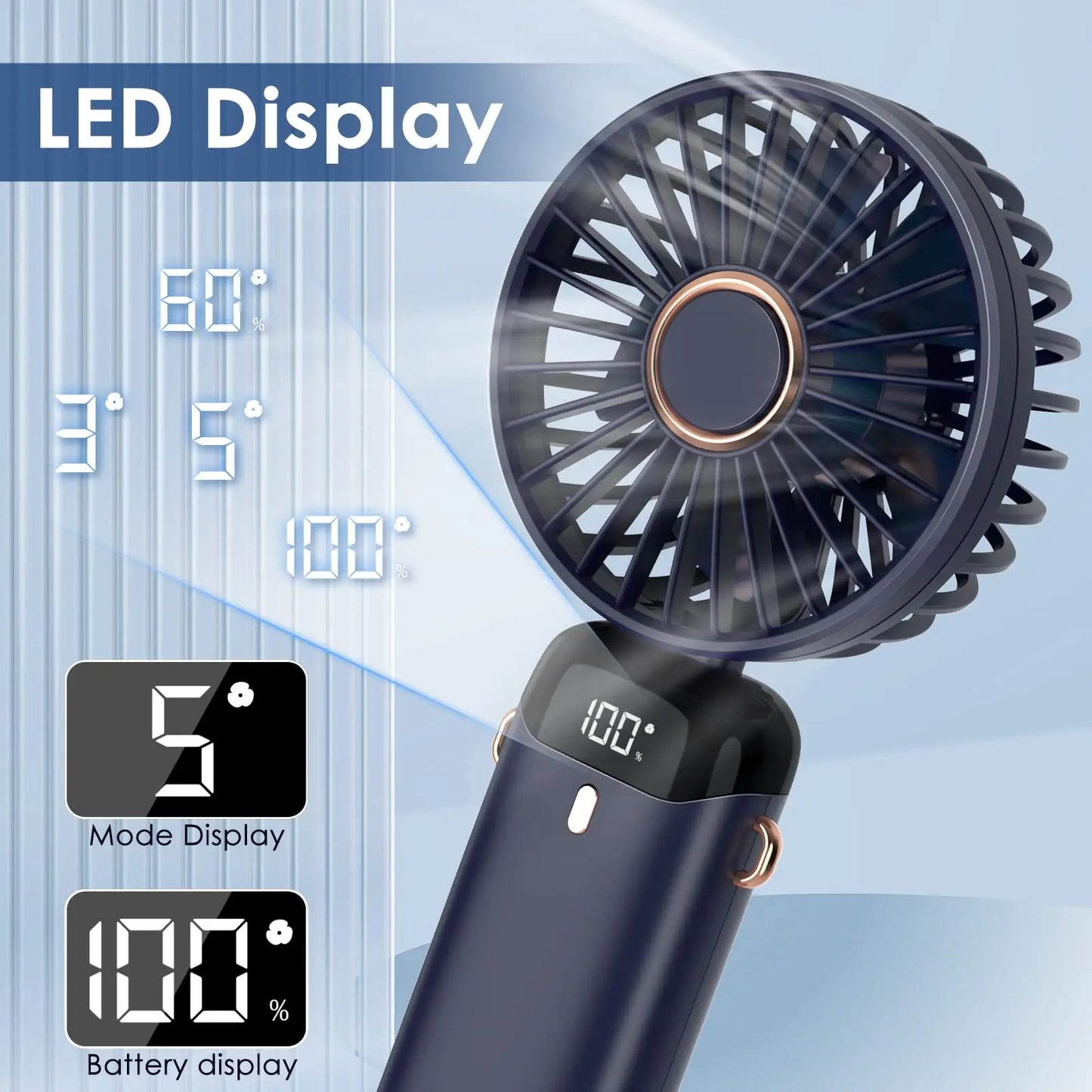 Foldable and Hangable Portable Rechargeable Mini Handheld Fan