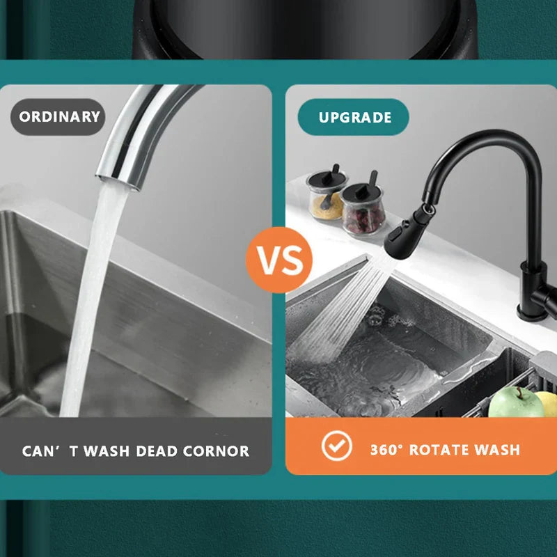 360° Rotatable -3 Function Kitchen Faucet Spray Head