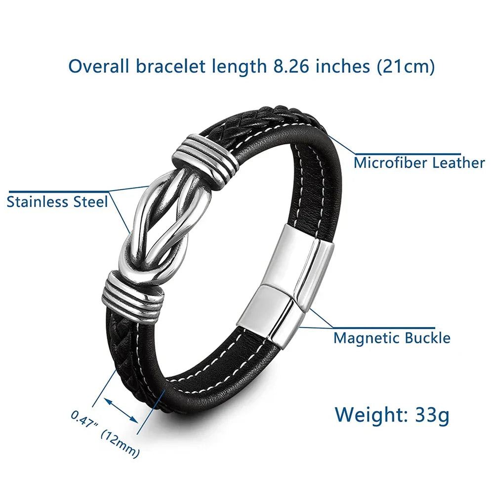 Son's Infinity Knot Bracelet Gift Set with Engraved Name
