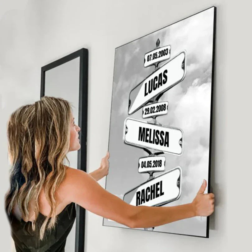 👨👧👦Personalized Canvas Printed Names along with Birthdates