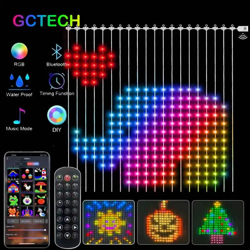 Color Waves LED Curtain Sync Lights