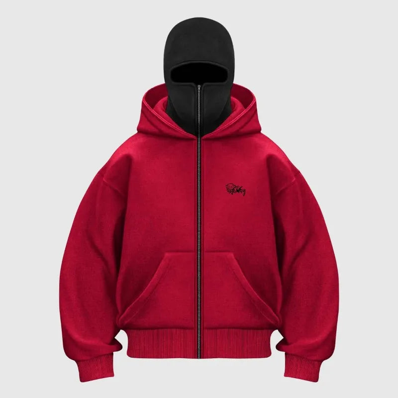Trends Double layer hooded sweatshirt Mask Hoodie