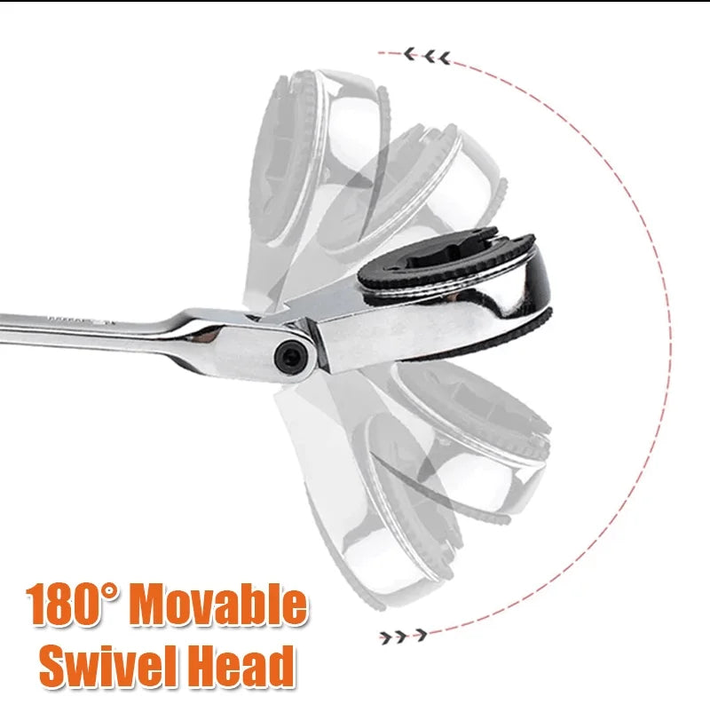 Open Tubing Ratchet Wrench (Fixed Head-Flexible Head 2 IN 1)