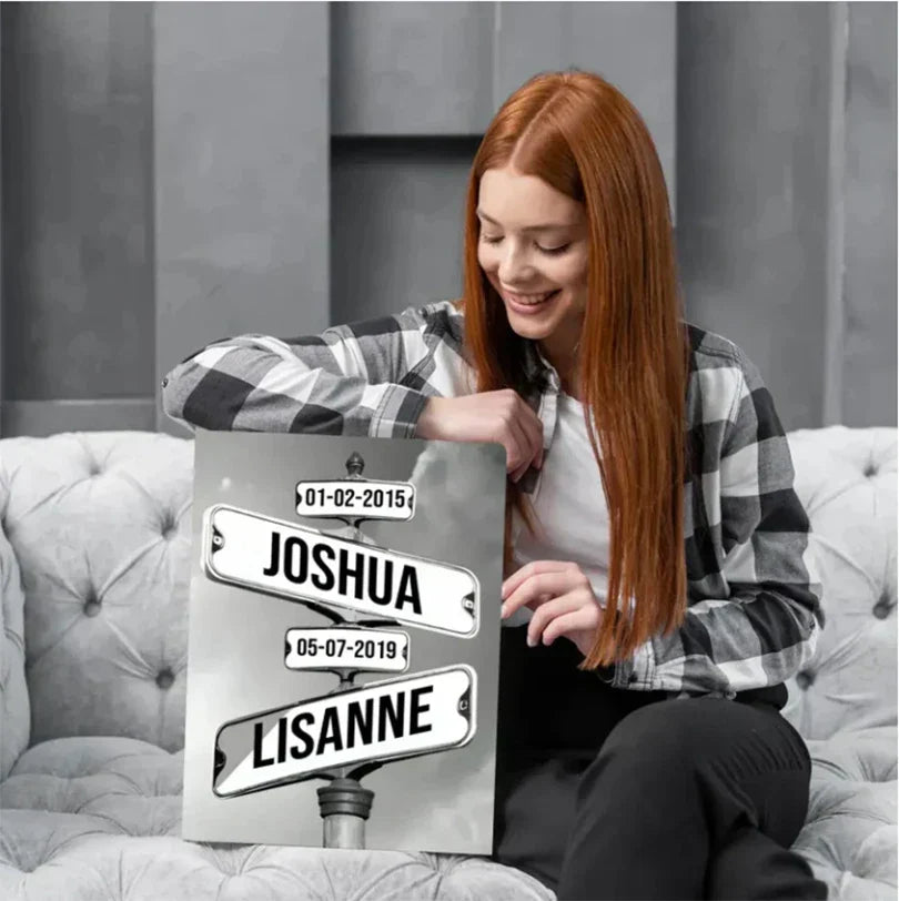 👨👧👦Personalized Canvas Printed Names along with Birthdates